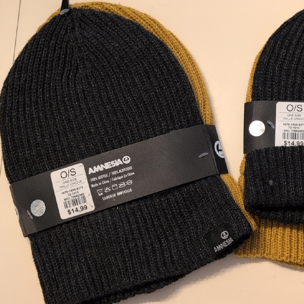 Gold and Black Knit Cuffed Beanie